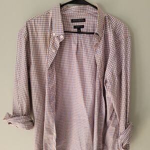 Brooks Brothers Men's Checkered Shirt - Blue and White